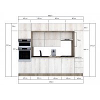 Bucatarie ZONE B 300 FRONT PAL K002 / decor K010